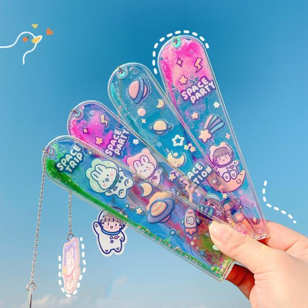Großhandel B2B Lesezeichen Cartoon Lineal Oil Quicksand Space Series